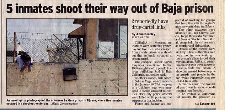 5 inmates shoot their way out of Baja prison