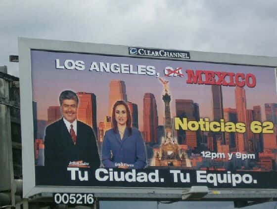 Spanish language billboard in Los Angeles, California