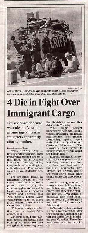 USBP 4 Die In Fight Over Cargo